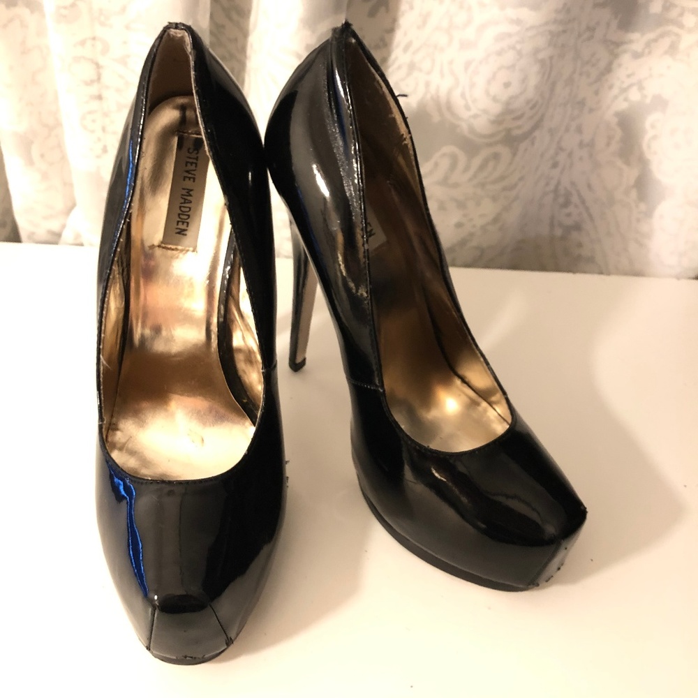 Steve Madden Black Patent Stiletto Heels